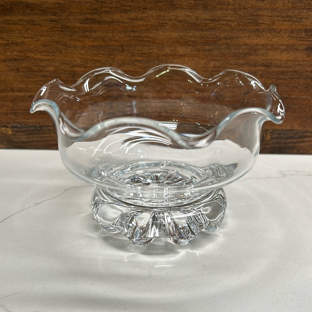 🌻4/$20 Vintage Studio Nova Citadel Footed Glass Dessert Bowl With Ruffled Edge
